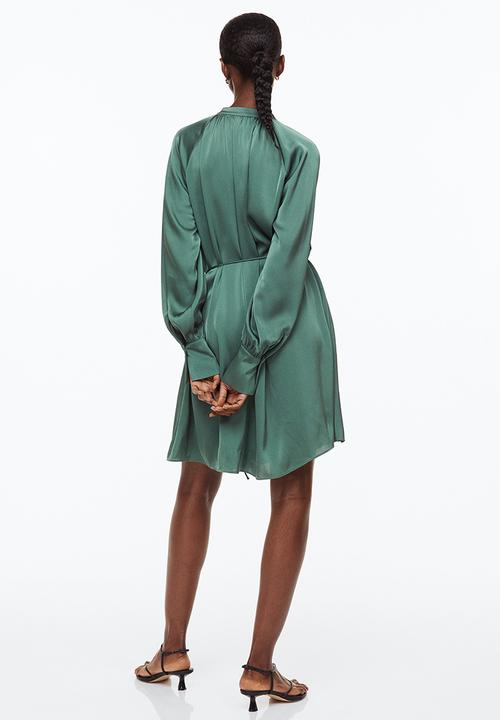 H&M - Short satin dress - dark green