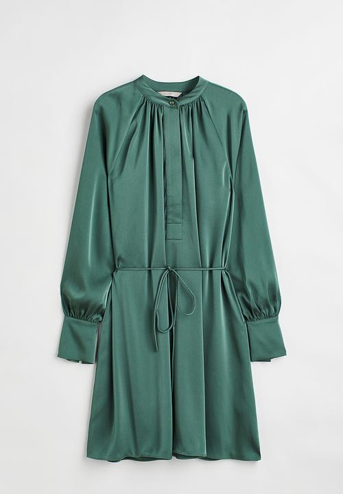 H&M - Short satin dress - dark green