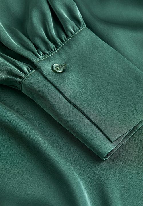H&M - Short satin dress - dark green
