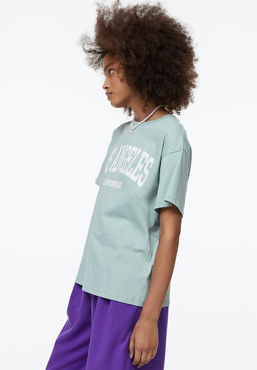 H&M - Printed t-shirt - light green/los angeles