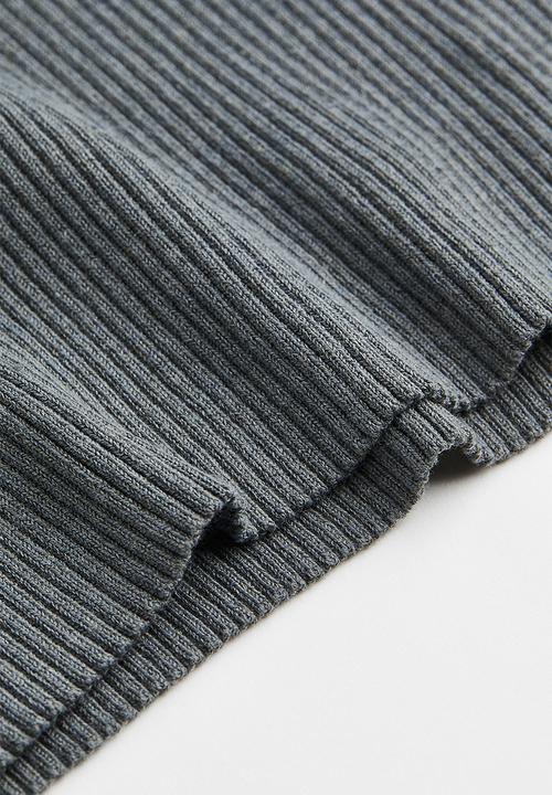 H&M - Rib-knit jumper - dark grey-green