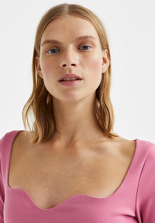 H&M - Fitted jersey top - pink
