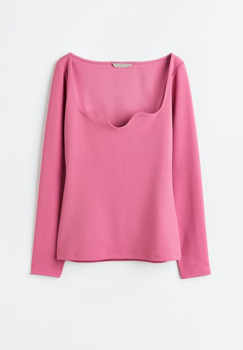 H&M - Fitted jersey top - pink