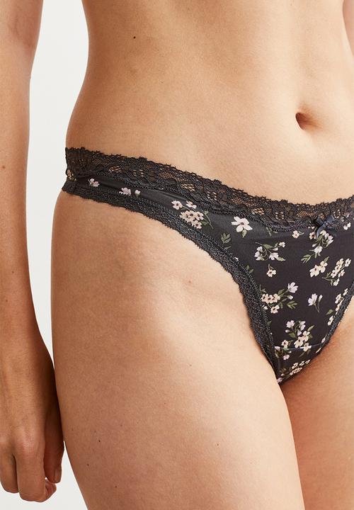 H&M - 3-pack jersey thong briefs - multi 