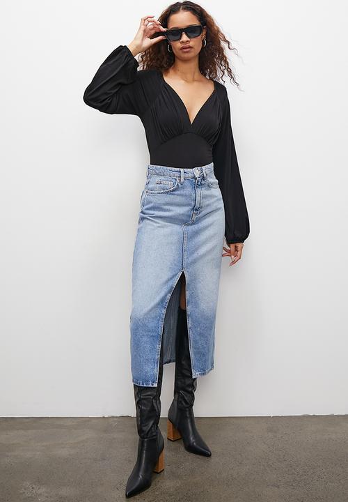 Superbalist - Plunging neckline bodysuit - black