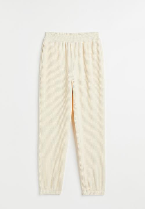 H&M - Velour joggers - cream