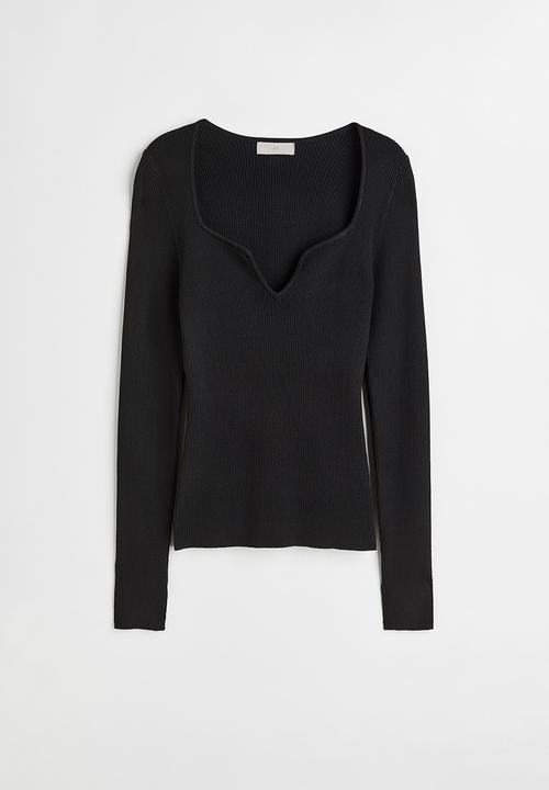 H&M - Rib-knit top - black