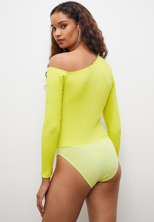 Superbalist - Asymmetric textured bodysuit - lime