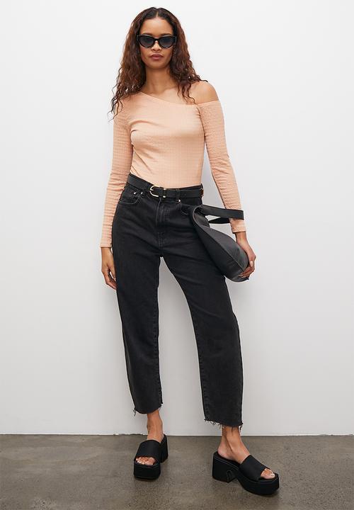 Superbalist - Asymmetric textured bodysuit - stone