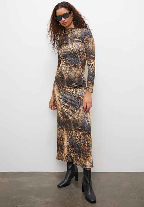Superbalist - Printed column maxi dress - animal