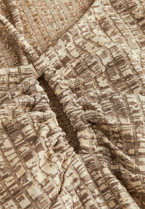 H&M - Ribbed jersey top - beige marl