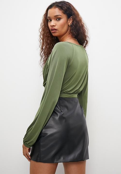 Superbalist - Plunging neckline bodysuit - olive