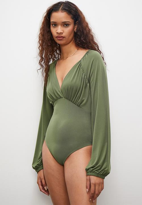 Superbalist - Plunging neckline bodysuit - olive