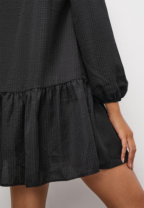 Superbalist - Drop waist mini shirt dress - black