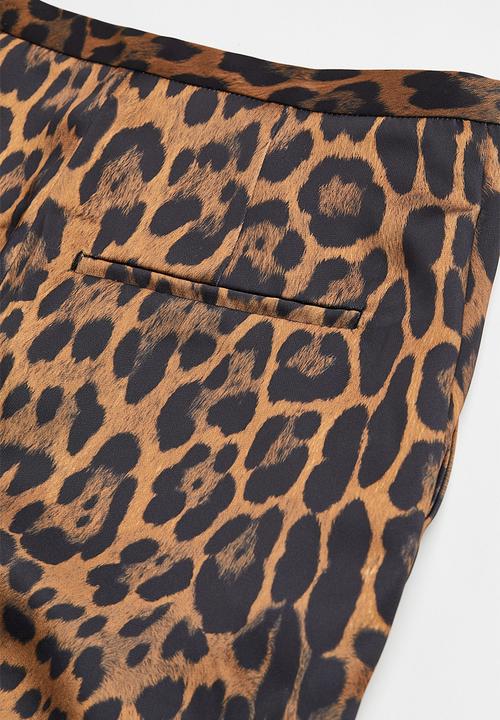 H&M - Tailored trousers - light brown/leopard print