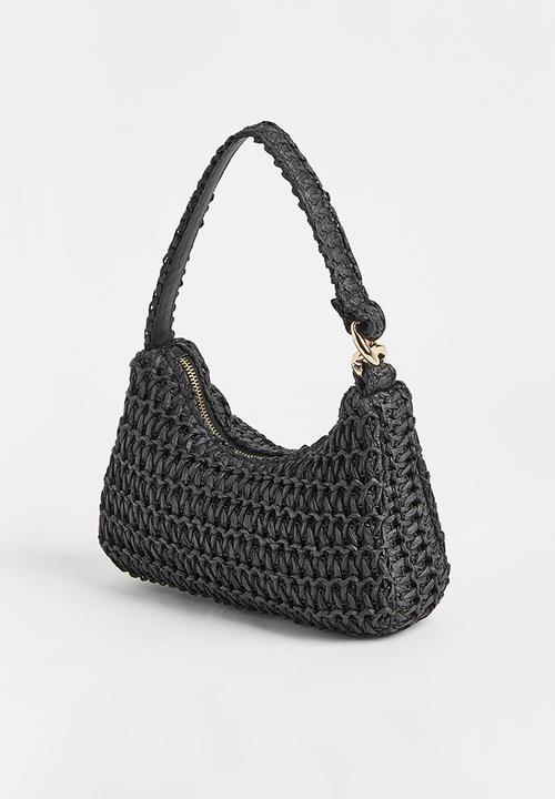 H&M - Straw shoulder bag - black