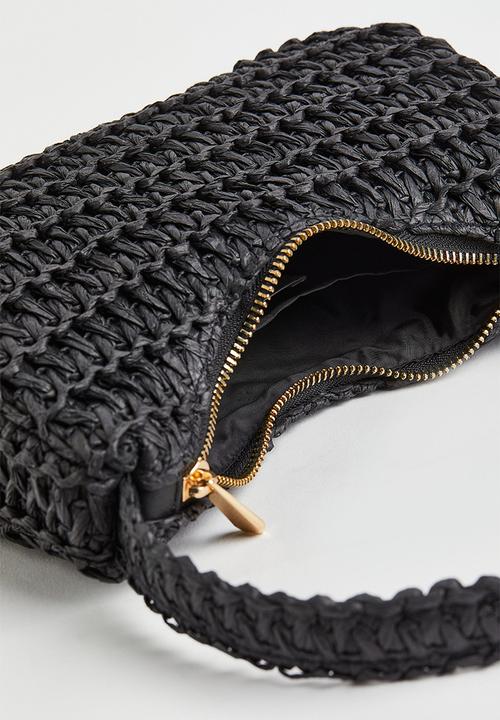 H&M - Straw shoulder bag - black
