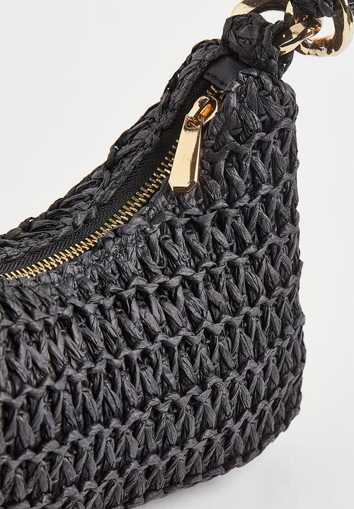 H&M - Straw shoulder bag - black