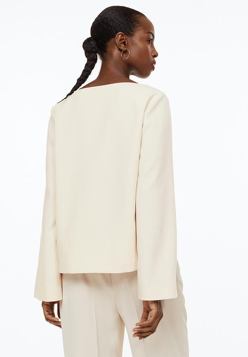 H&M - Square-necked blouse - white