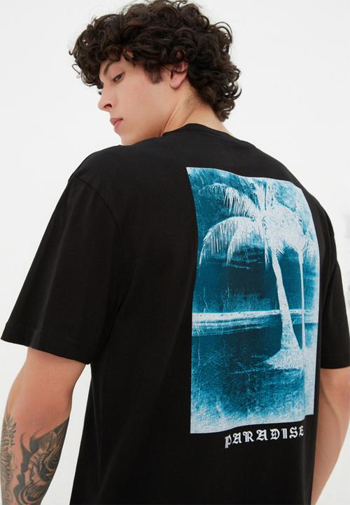 Trendyol - Palm print T-shirt - black