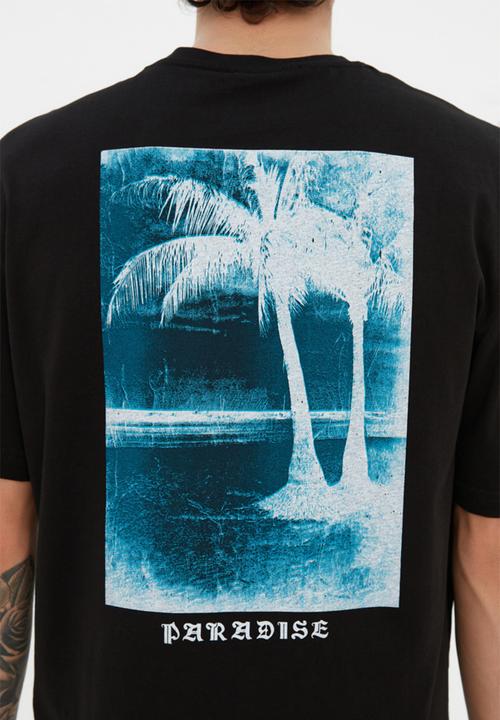 Trendyol - Palm print T-shirt - black