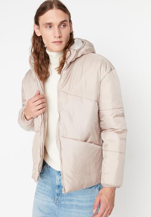 Trendyol - Puffer jacket hoodie - stone