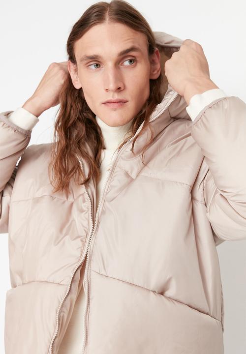 Trendyol - Puffer jacket hoodie - stone
