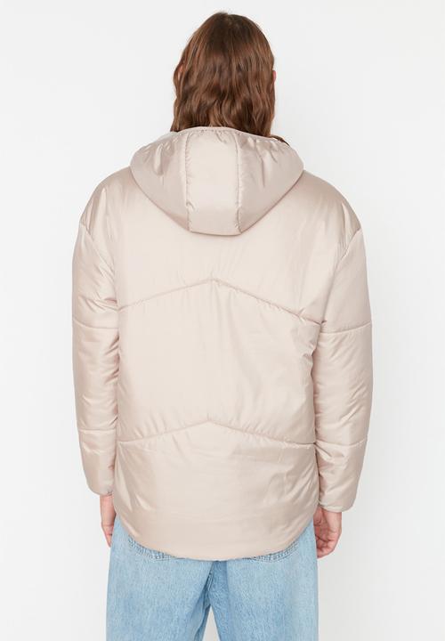 Trendyol - Puffer jacket hoodie - stone