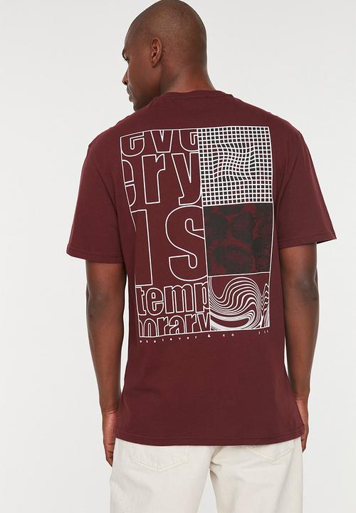 Trendyol - Side print T-shirt - burgundy