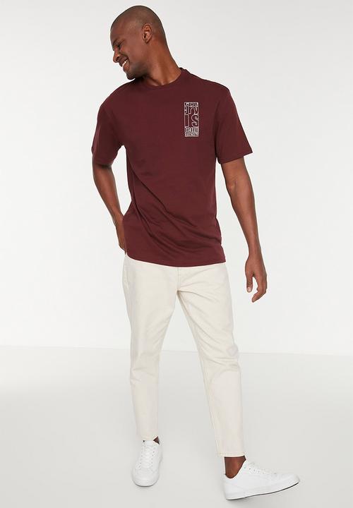 Trendyol - Side print T-shirt - burgundy