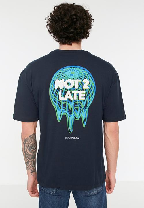 Trendyol - Backprint T-shirt - navy