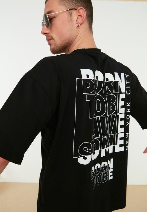 Trendyol - Backprint T-shirt - black