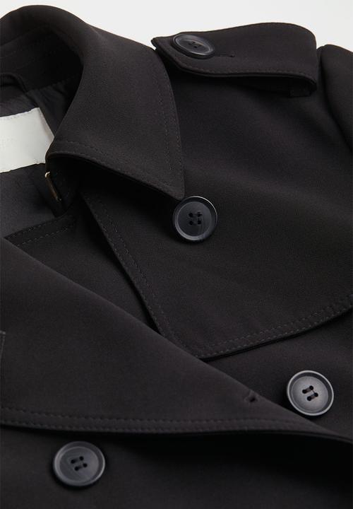 H&M - Double-breasted trenchcoat - black