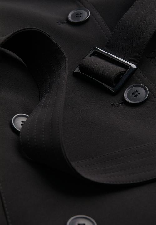 H&M - Double-breasted trenchcoat - black