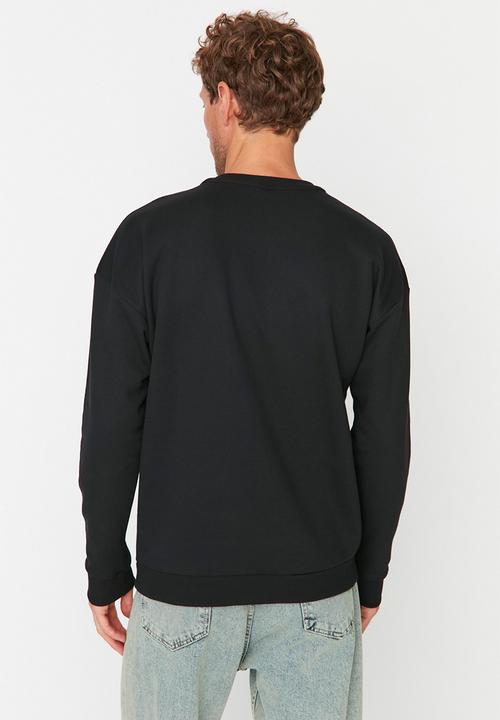 Trendyol - Printed fashion crew sweat - black 