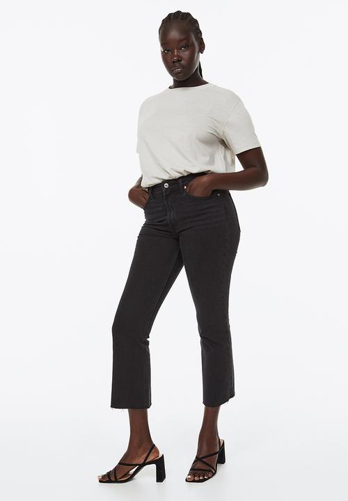 H&M - Flared high cropped jeans - black