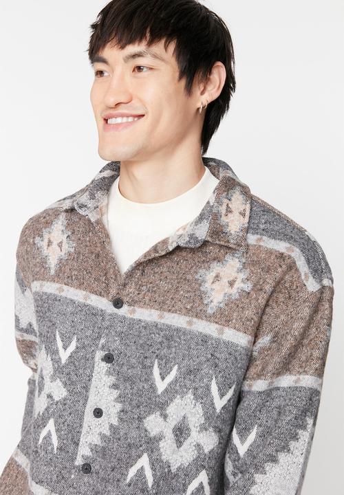 Trendyol - Navaho printed shirt - gray