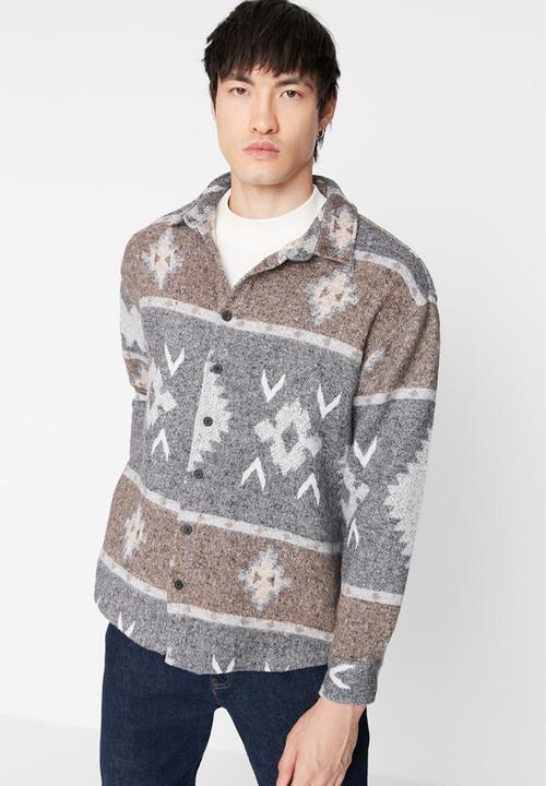 Trendyol - Navaho printed shirt - gray