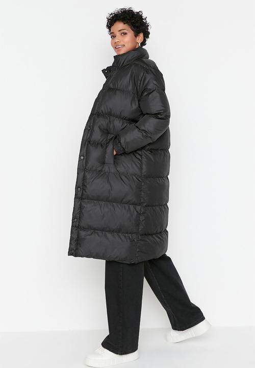 Trendyol - Arched oversized long puffer coat - black