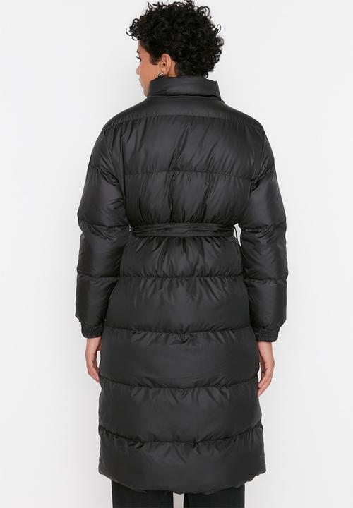 Trendyol - Arched oversized long puffer coat - black