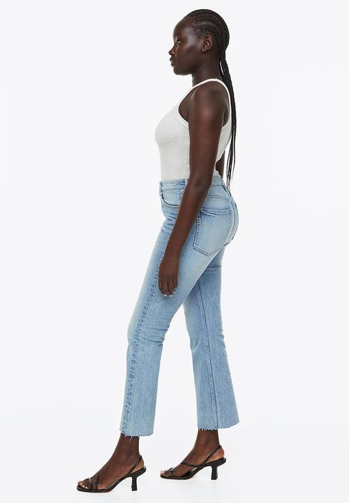 H&M - Flared high cropped jeans - light denim blue