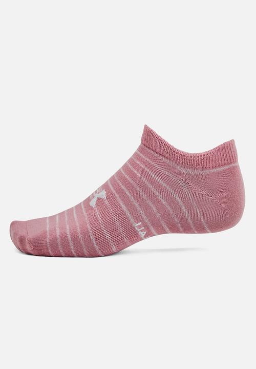 Under Armour - Ua essential no show 6pk - pink elixir/pink elixir/halo gray