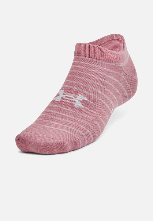 Under Armour - Ua essential no show 6pk - pink elixir/pink elixir/halo gray