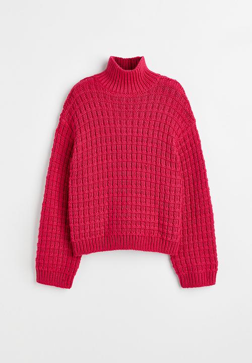 H&M - Oversized turtleneck jumper -  cerise