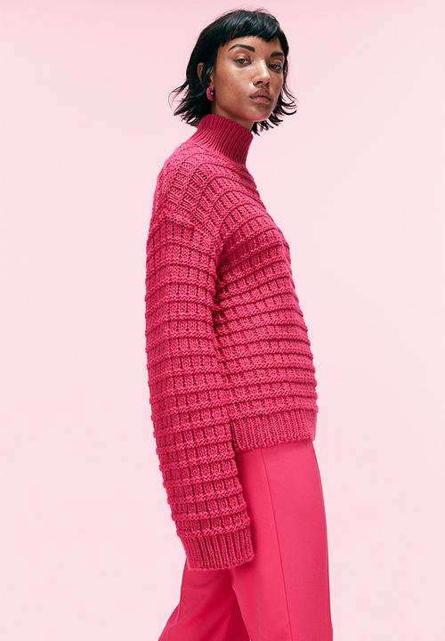 H&M - Oversized turtleneck jumper -  cerise