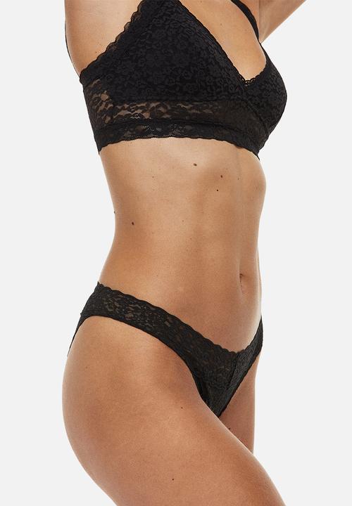 H&M - 3 Pack lace bikini briefs - black