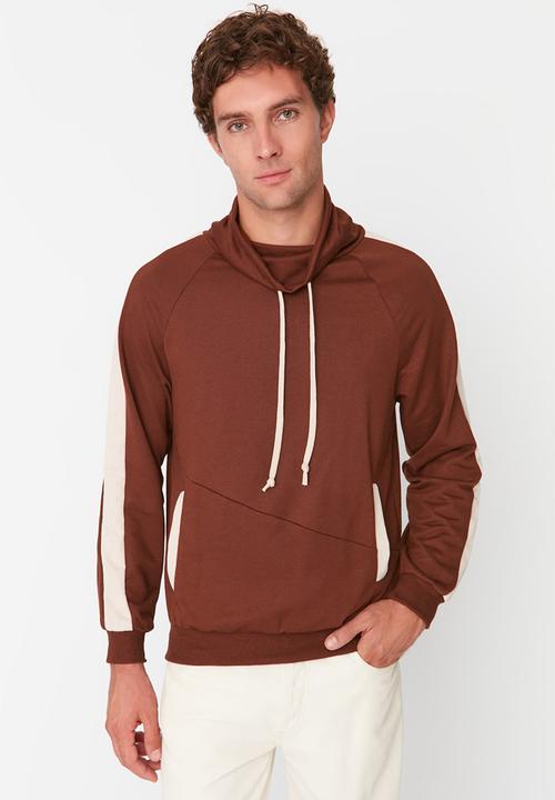 Trendyol - Printed side stripe hoodie - brown