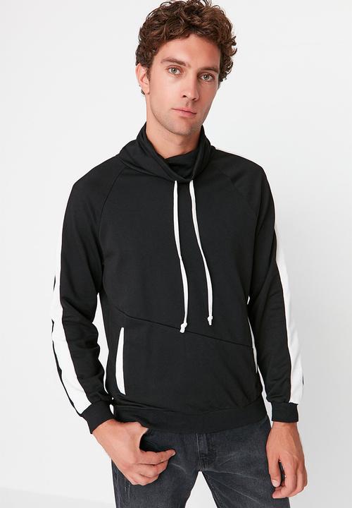 Trendyol - Printed side stripe hoodie - black