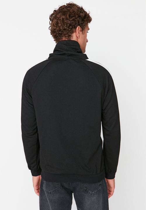 Trendyol - Printed side stripe hoodie - black