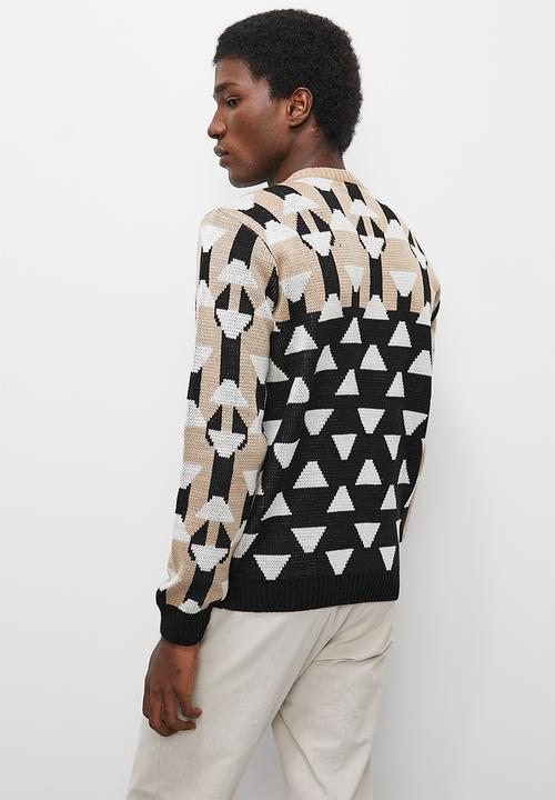 Superbalist - Regular fit geo pattern crew neck - multi
